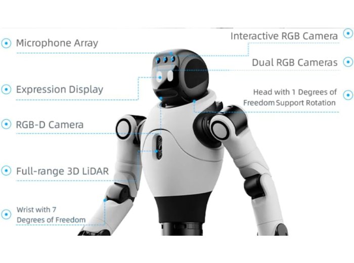 AGIBOT X2 Smart AI Robot Assistant, Intelligent Home Companion with Voice Interaction, Motion Control, HD Camera, Smart Navigation, Rechargeable Educational Robot for Home & Office