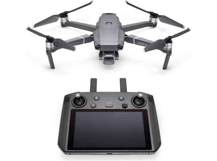 DJI Mavic 2 Pro - Drone Quadcopter UAV with Smart Controller Hasselblad Camera 3-Axis Gimbal HDR 4K Video Adjustable Aperture 20MP 1" CMOS Sensor, up to 48mph, Gray