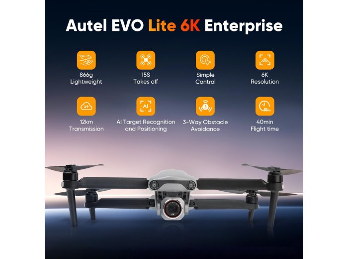 2026 Autel Robotics EVO Lite 6K Enterprise Basic Combo, 6K 1’’ CMOS