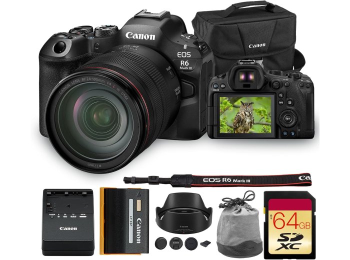 Canon EOS R6 Mark III Mirrorless Camera with 24-105mm f4L Lens Bundle