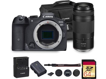 Canon EOS R7 Mirrorless Camera with 75-300mm Lens (5137C002) Bundle