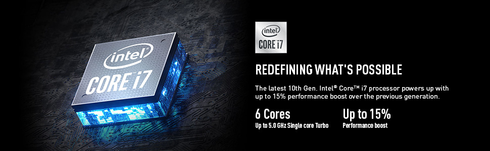 Intel Core i7 CPU 10th gen 6 cores processor